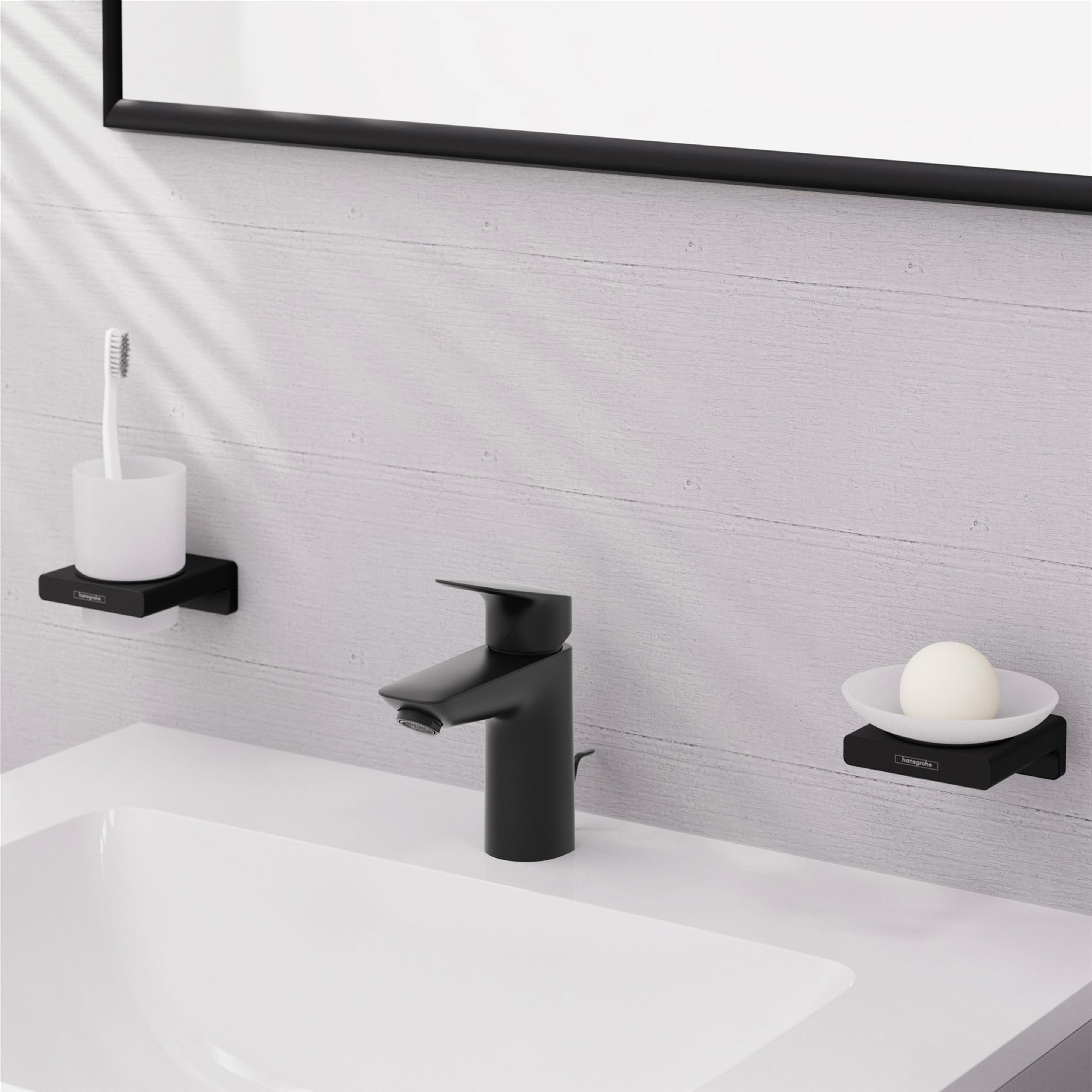 Hansgrohe Logis bateria umywalkowa stojąca czarny mat 71102670