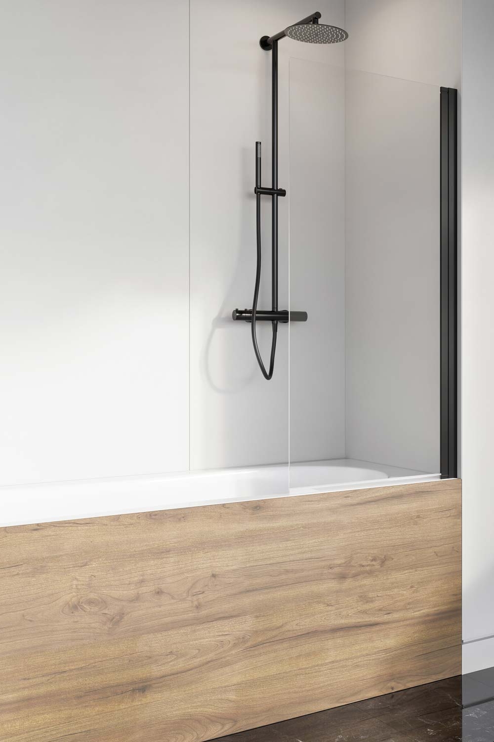 Radaway Nes Black PNJ I parawan nawannowy 70 cm prawy czarny mat/szkło przezroczyste 10011070-54-01R