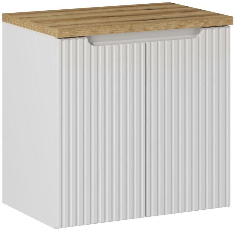 Zestaw meblowy Nova White szafka podumywalkowa 60 cm biała z blatem dąb SET-NOW B OAK 60CM D