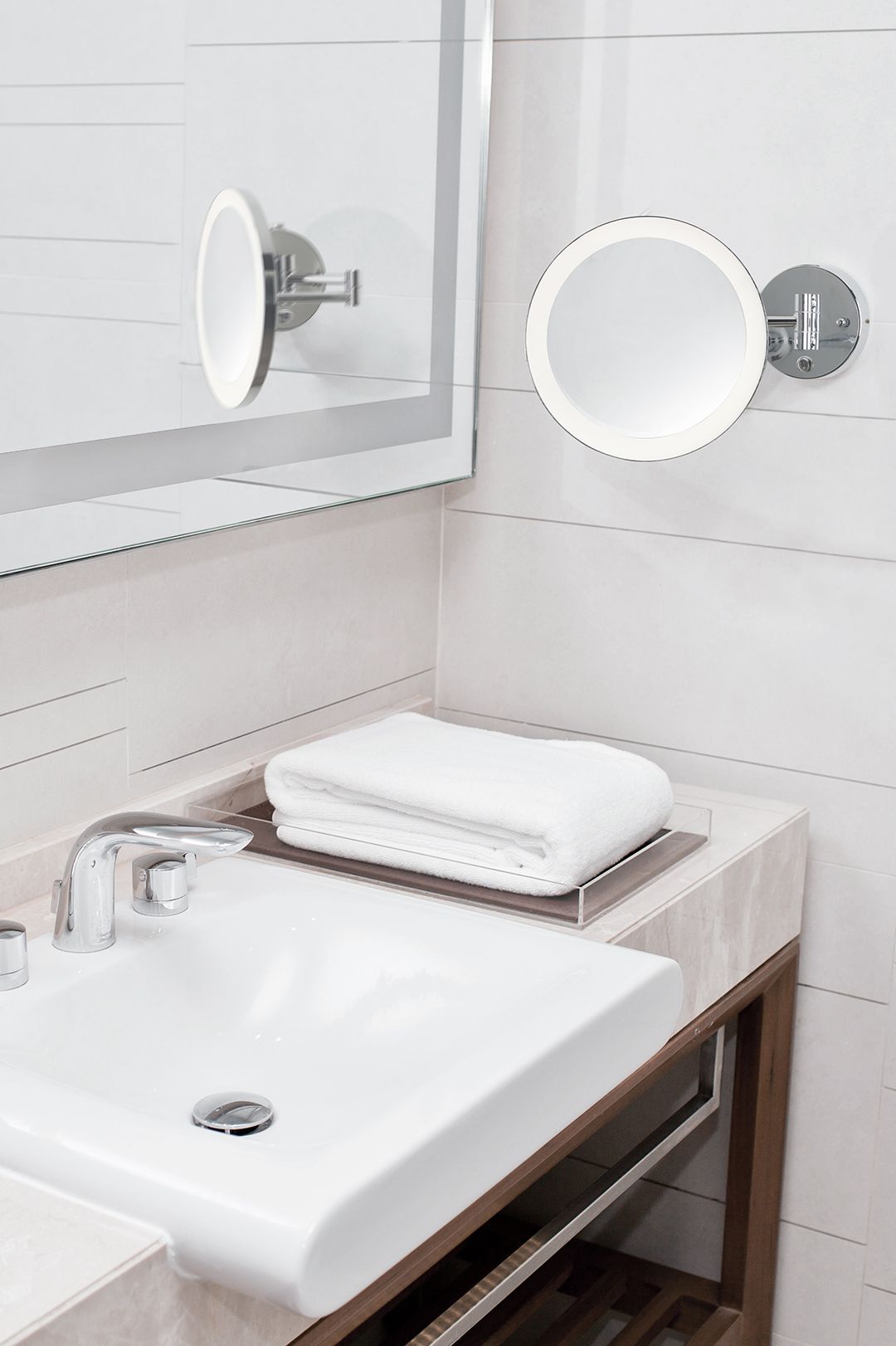 Leds C4 Reflex lusterko kosmetyczne 23x23 cm okrągłe z oświetleniem chrom 75-5314-21-K3 - Wysyłka w 24h