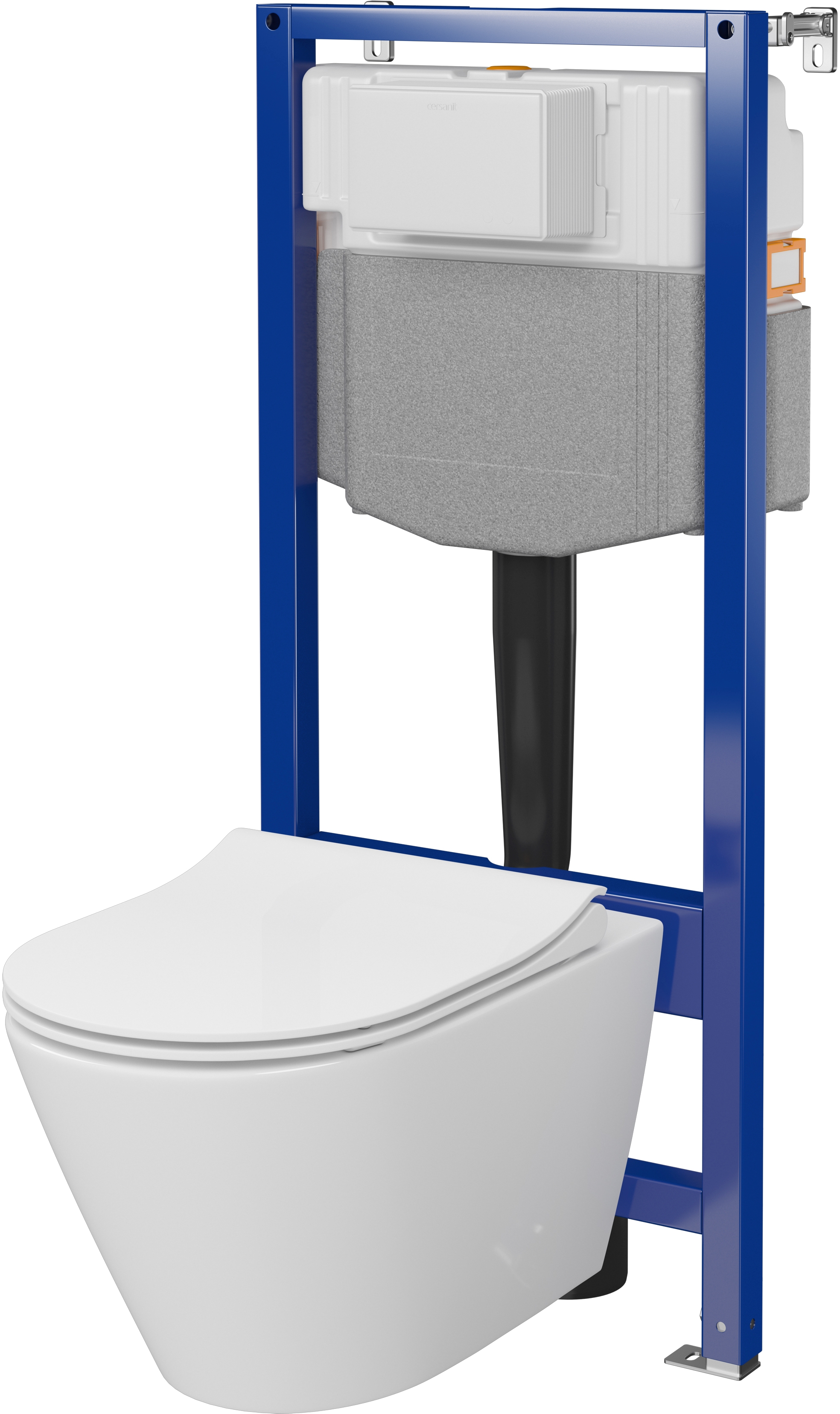 Zestaw Cersanit City Pro oval miska WC CleanOn spłukiwanie wirowe z deską wolnoopadającą i stelaż podtynkowy Aqua 2.0 S701-888 - Wysyłka w 24h
