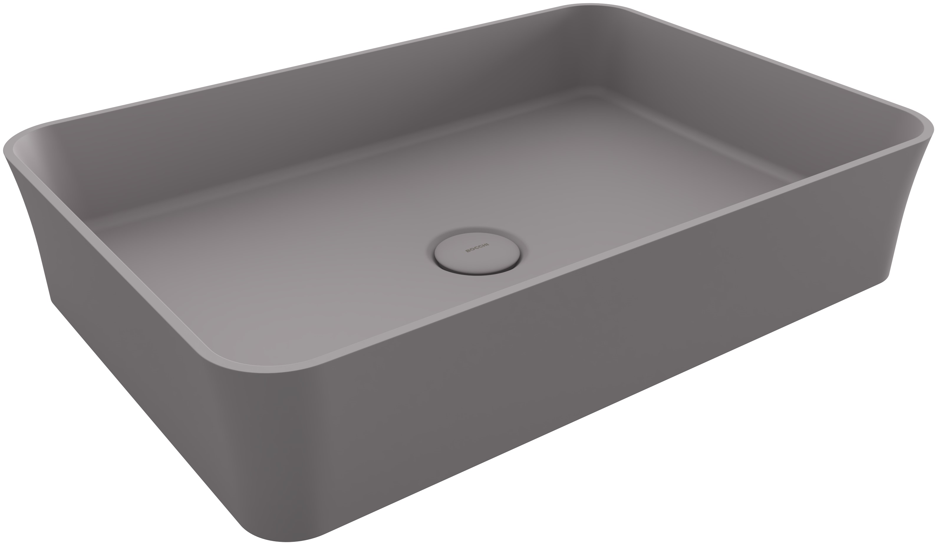 Bocchi Sottile Slim Line umywalka 55x38 cm nablatowa prostokątna Clean Plus+ szary mat 1476-006-0125 - Wysyłka w 24h