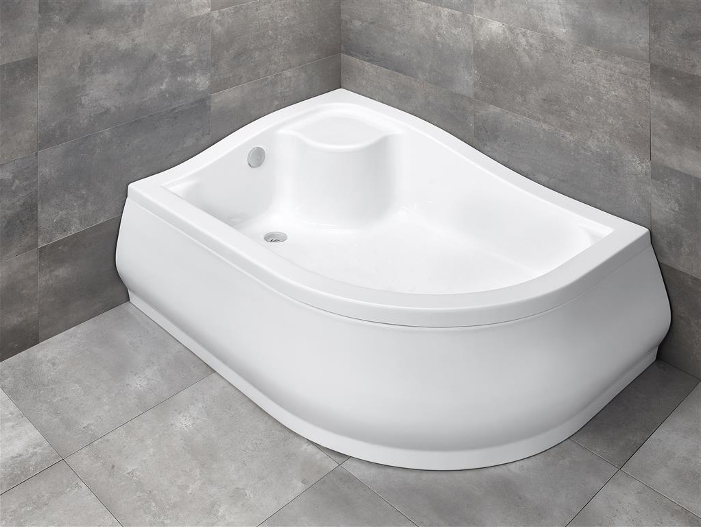 Radaway Korfu E brodzik 100x80 cm półokrągły lewy biały 4E81400-03L