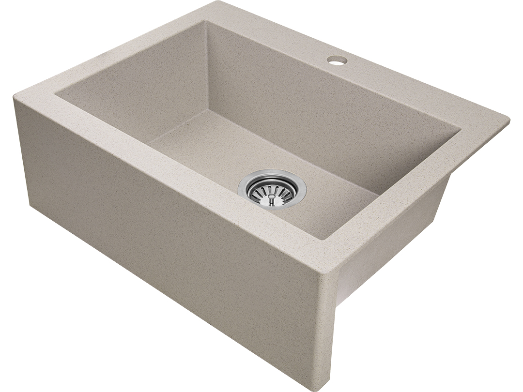 Laveo Komodo zlewozmywak granitowy 58x49 cm 1-komorowy beżowy SBK410A