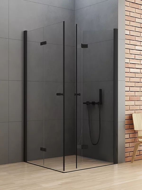 New Trendy New Soleo Black kabina prysznicowa 100x100 cm kwadratowa czarny mat/szkło przezroczyste D-0236A/D-0240A
