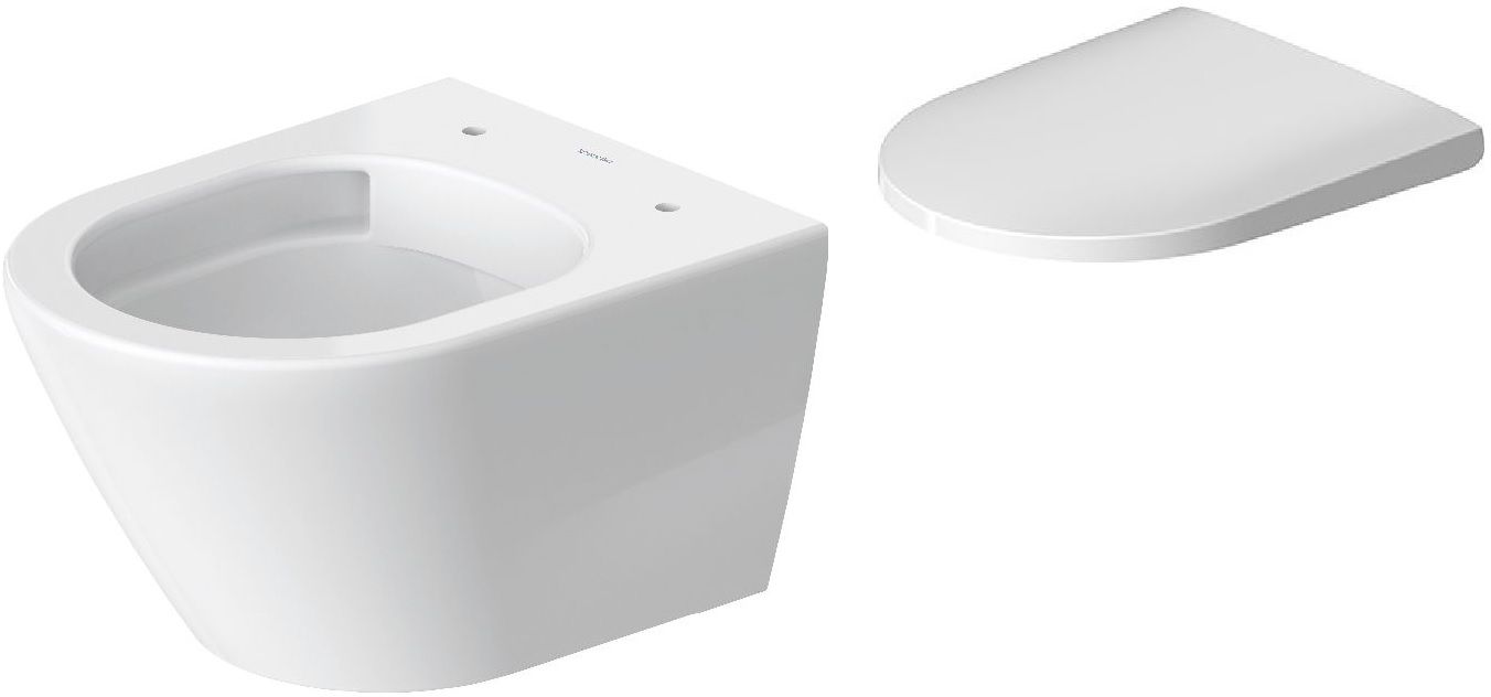 Zestaw Duravit D-Neo Compact miska WC wisząca Rimless WonderGliss z deską wolnoopadającą biała (25880900001, 0021690000) - Wysyłka w 24h