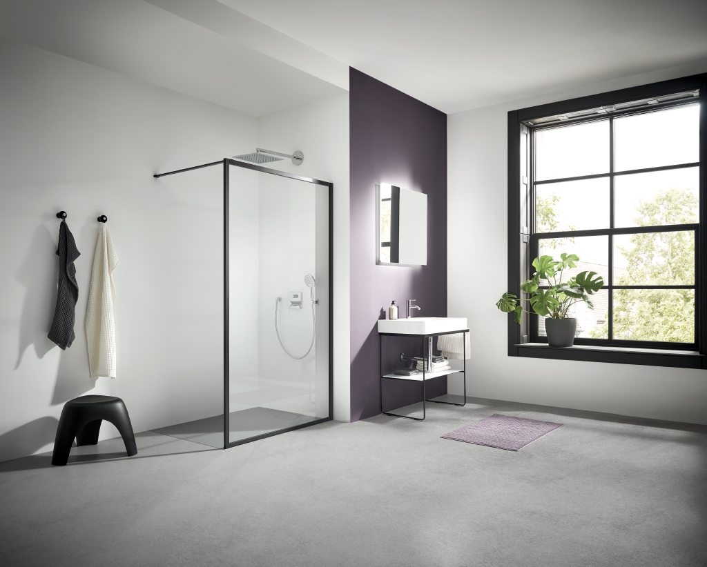 Kermi Walk-In XD WW4 ścianka prysznicowa 120 cm czarny soft/szkło przezroczyste XDWW4120203PK