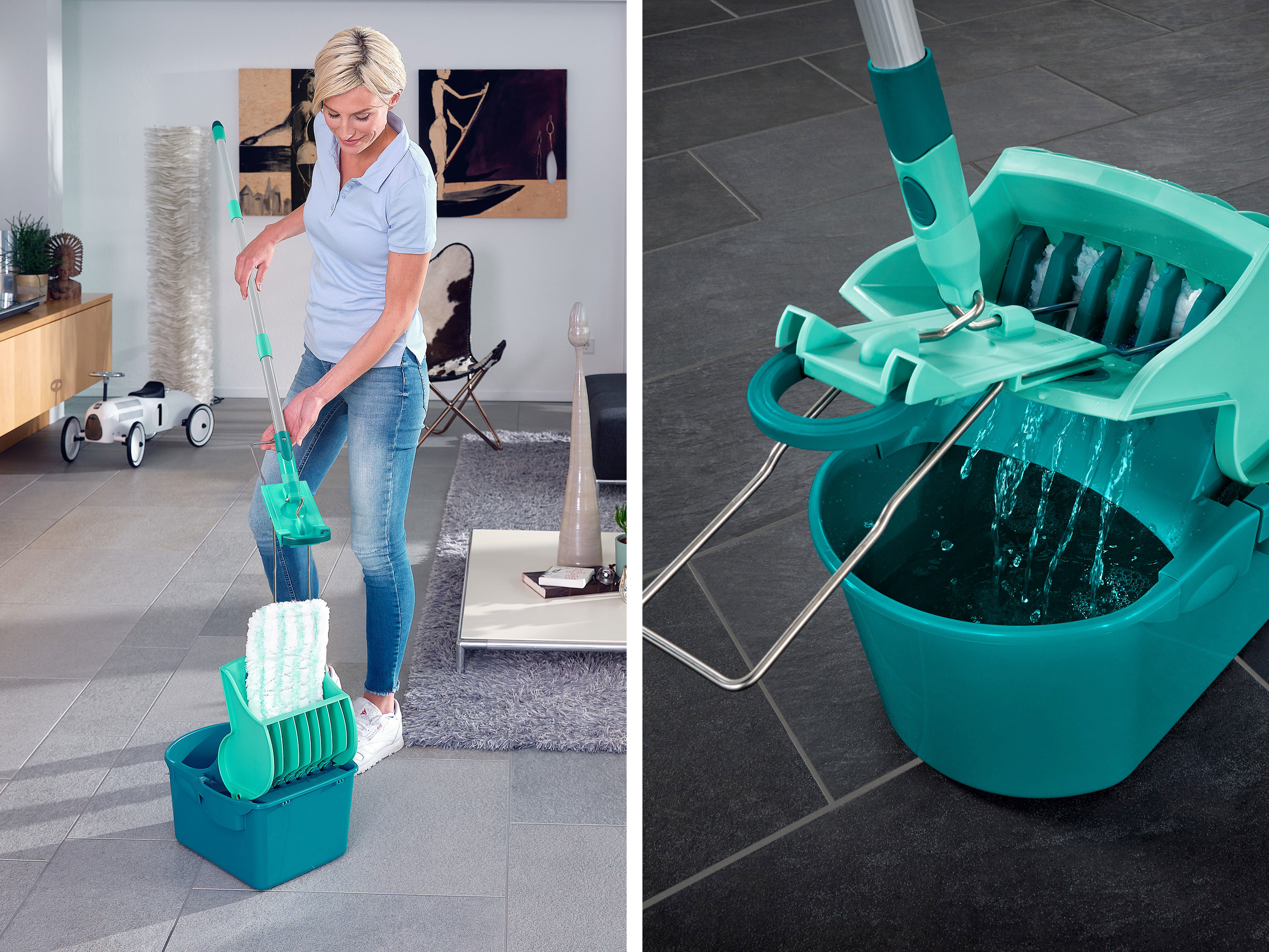 Leifheit Profi Compact zestaw mop 42 cm z drążkiem 140 cm i wiadrem 8 l 55092 - Wysyłka w 24h