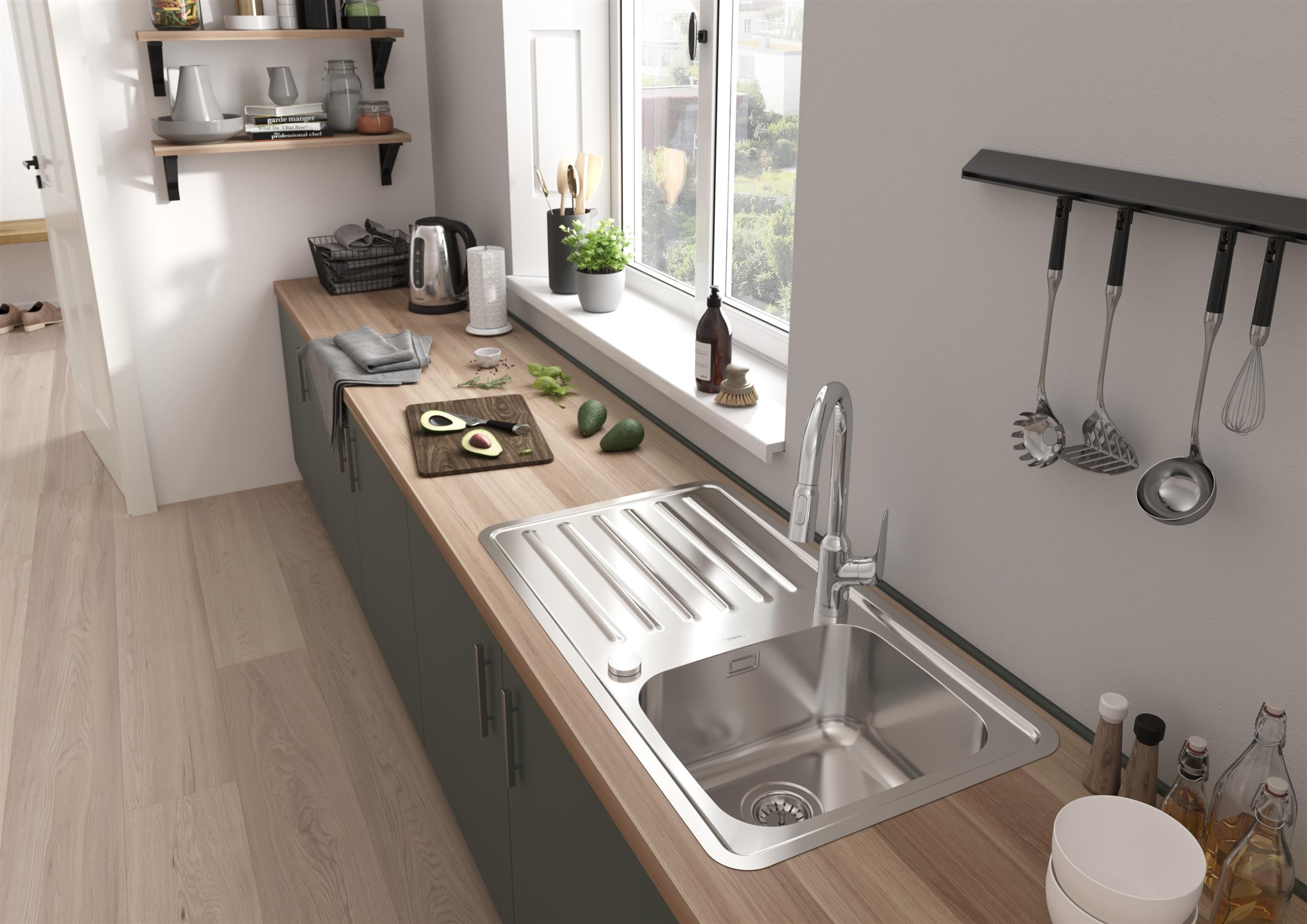 Hansgrohe S41 zlewozmywak stalowy 91,5x50,5 cm 43337800