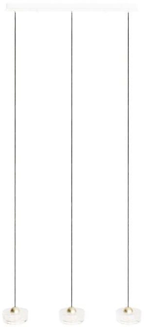 MaxLight Lipari lampa wisząca 3x22 W przezroczysta-złoto szczotkowane P0545