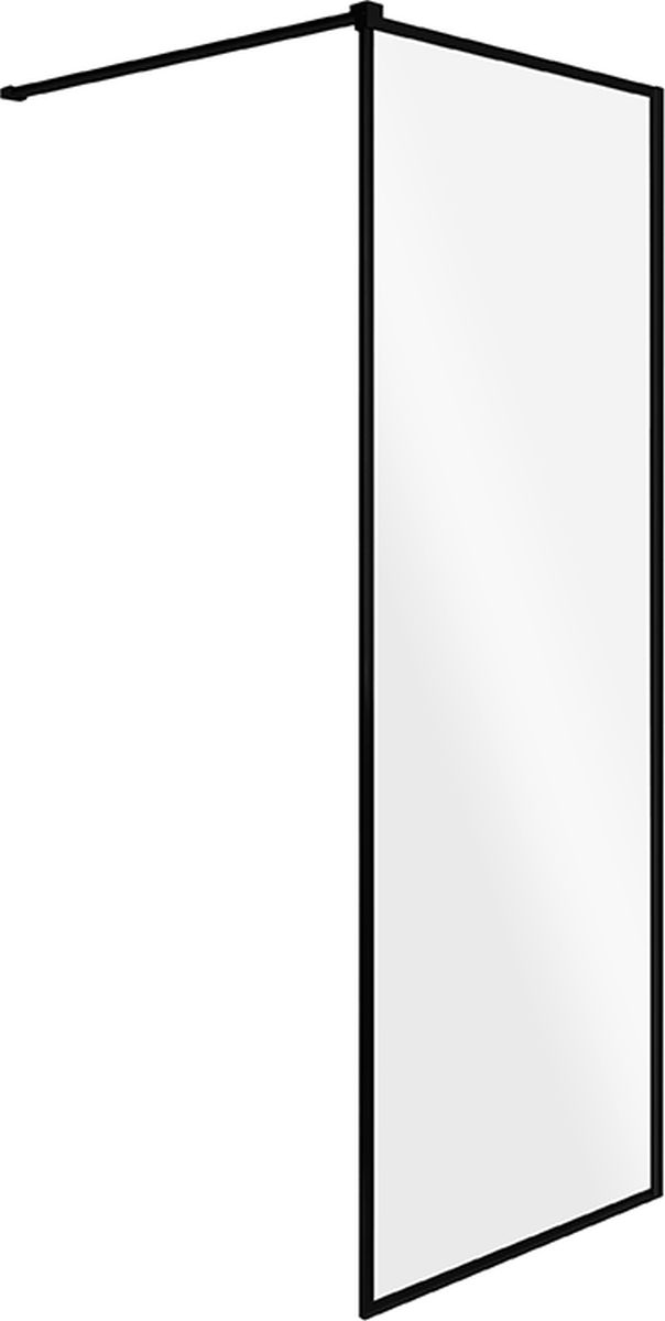 Besco Toca Walk-In ścianka prysznicowa 120 cm czarny mat/szkło przezroczyste TCB-120-190C