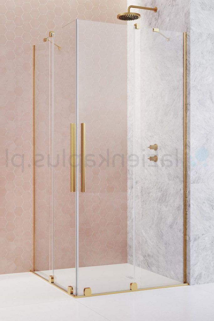 Radaway Furo Gold KDD kabina prysznicowa 100x100 cm kwadratowa złoty połysk/szkło przezroczyste 10105100-09-01L