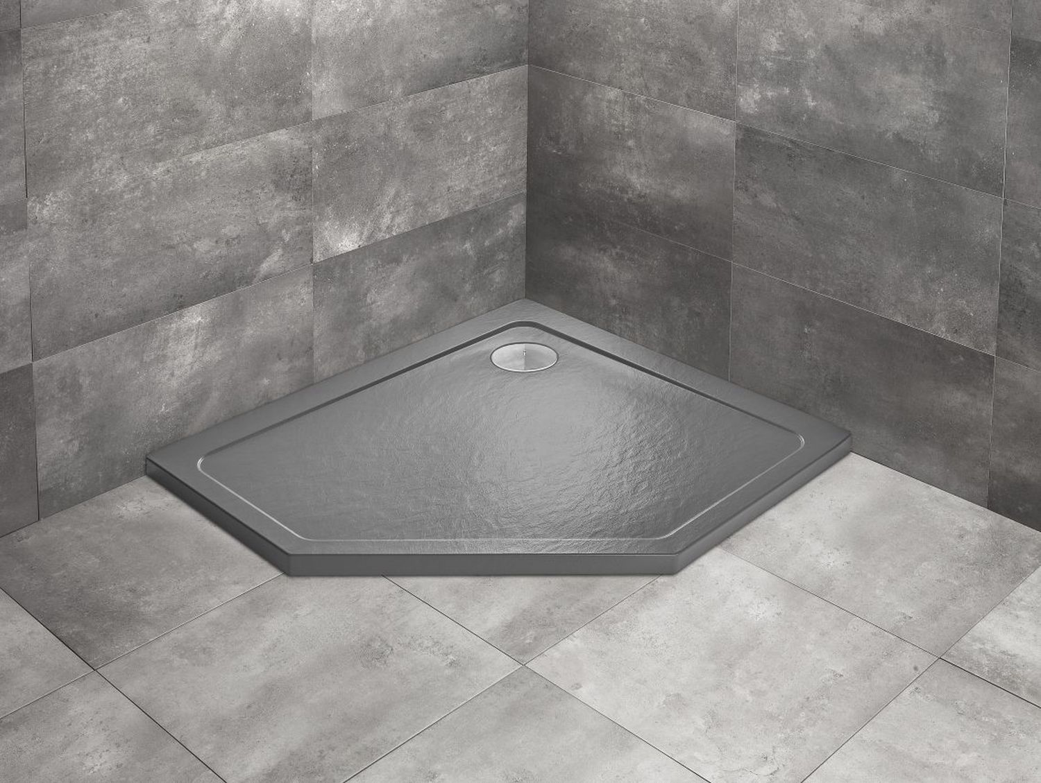 Radaway Doros PT E brodzik 100x80 cm pięciokątny prawy stone antracyt SDRPT1080-01-64SR