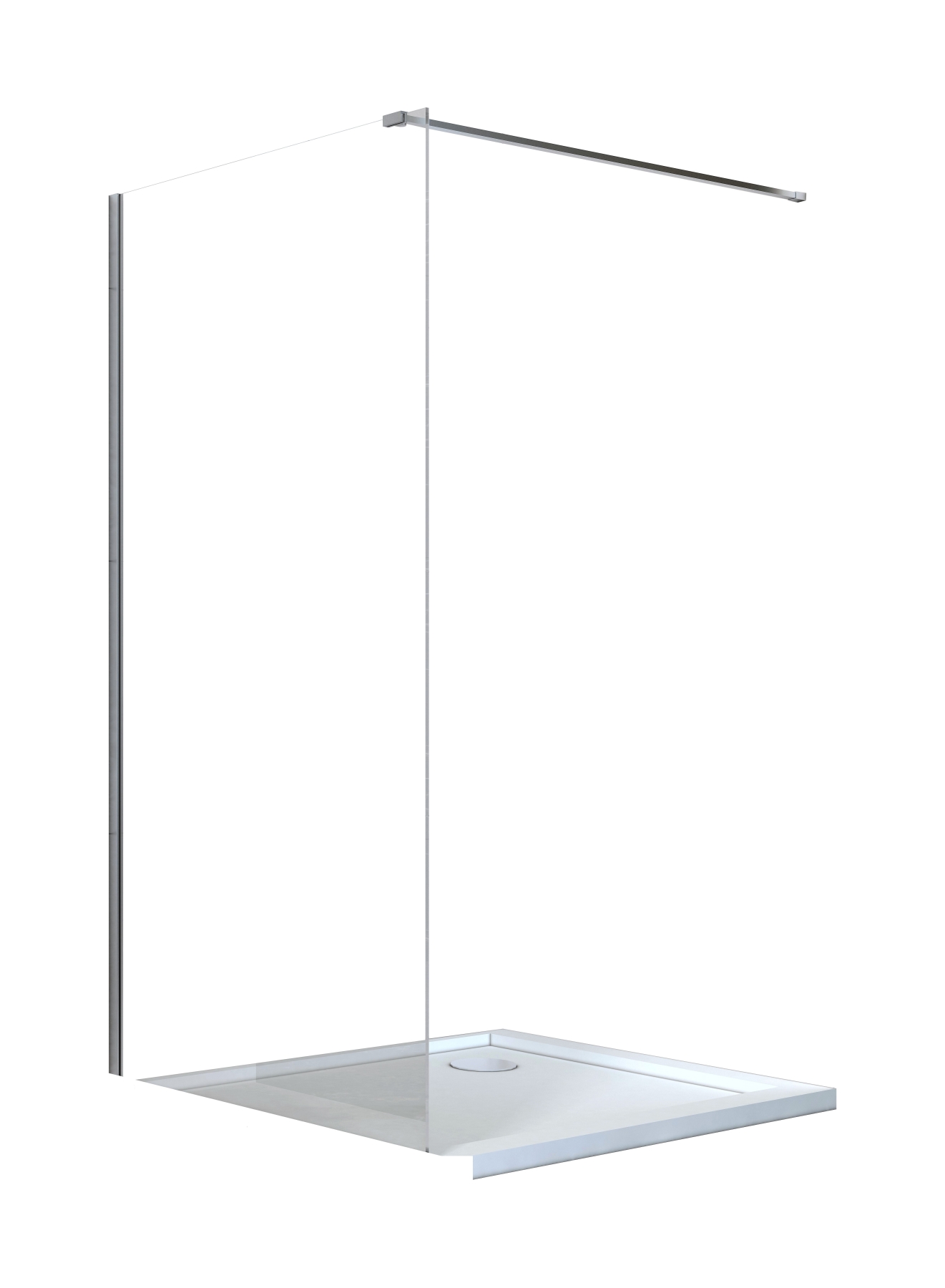 Besco Aveo Walk-In ścianka prysznicowa 120 cm chrom/szkło przezroczyste AV-120-195-C