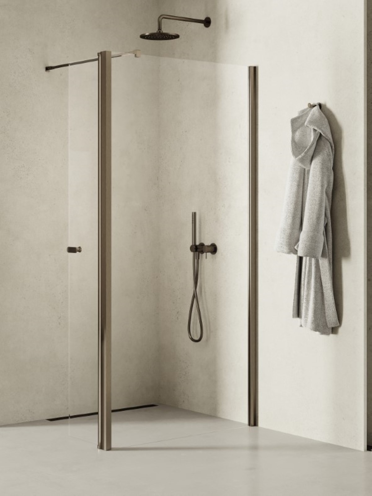 New Trendy New Soleo Gunmetal Brushed ścianka prysznicowa walk-in 120 cm grafitowy szczotkowany/szkło przezroczyste K-2280