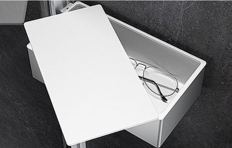Hüppe Select+ Drybox pudełko pod prysznic srebrny mat SL2201087