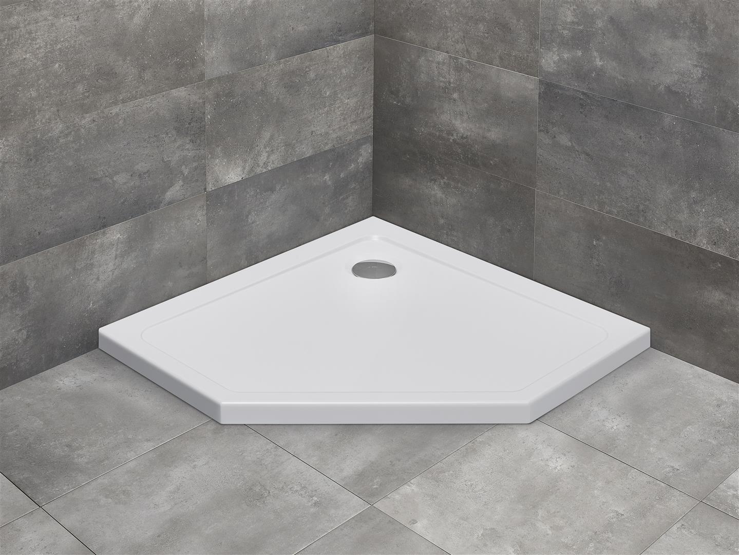 Radaway Doros PT brodzik 80x80 cm pięciokątny biały SDRPT8080-01