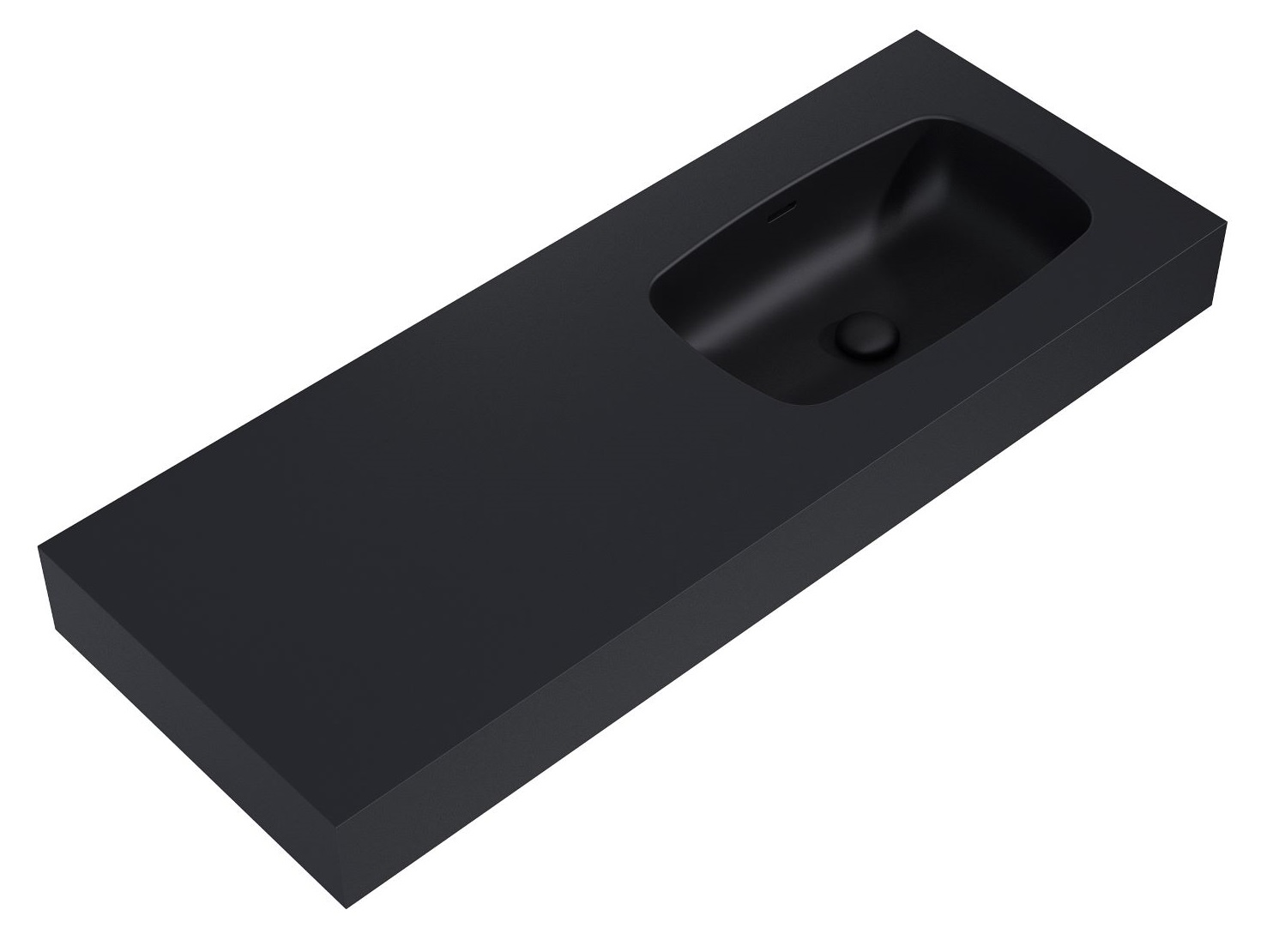 Elita Dimple umywalka 121x46 cm prostokątna ścienna black matt RE041202027160