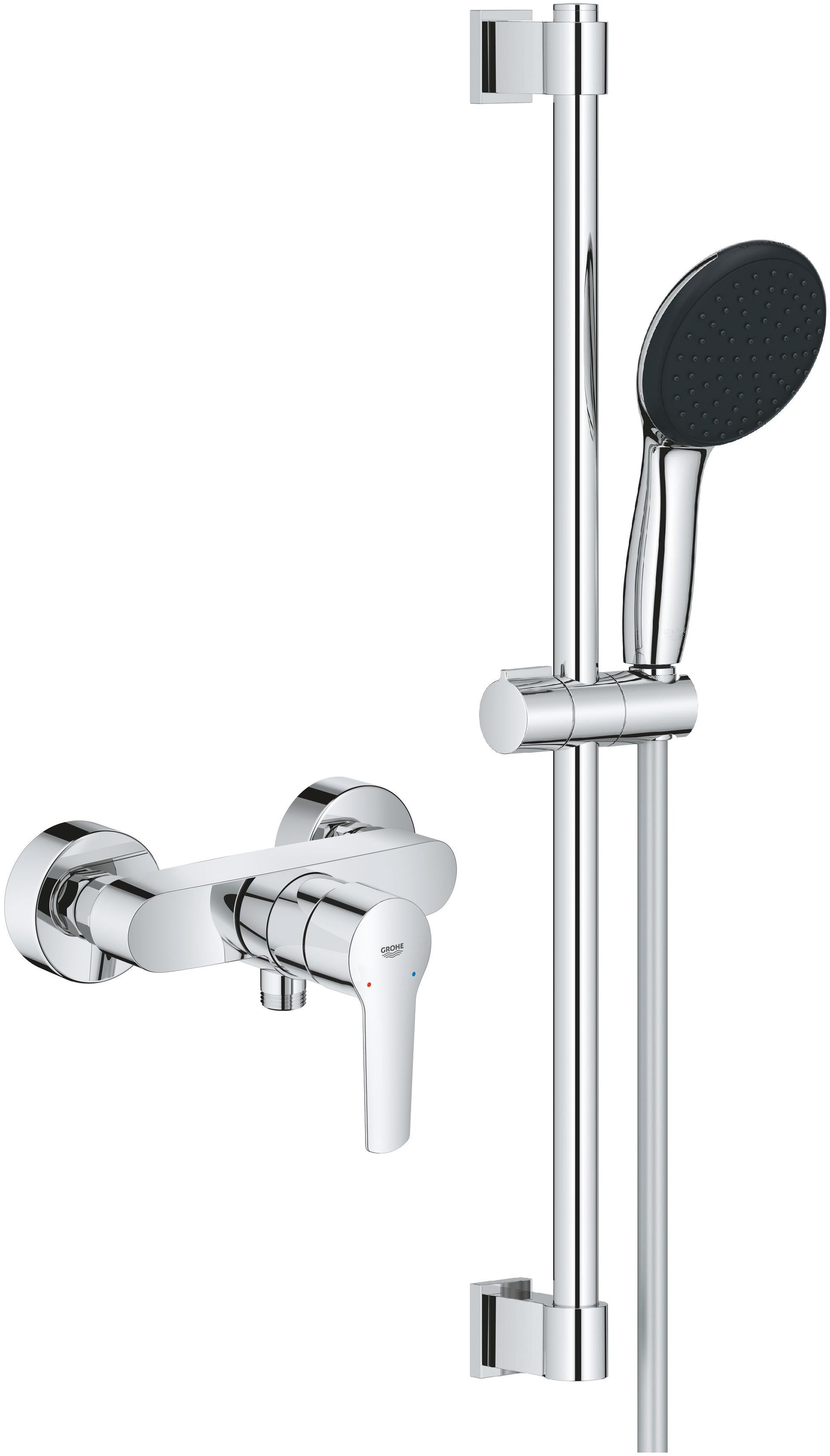 Grohe Start bateria prysznicowa ścienna z zestawem prysznicowym Vitalio Start 110 chrom (24208002, 27942001)