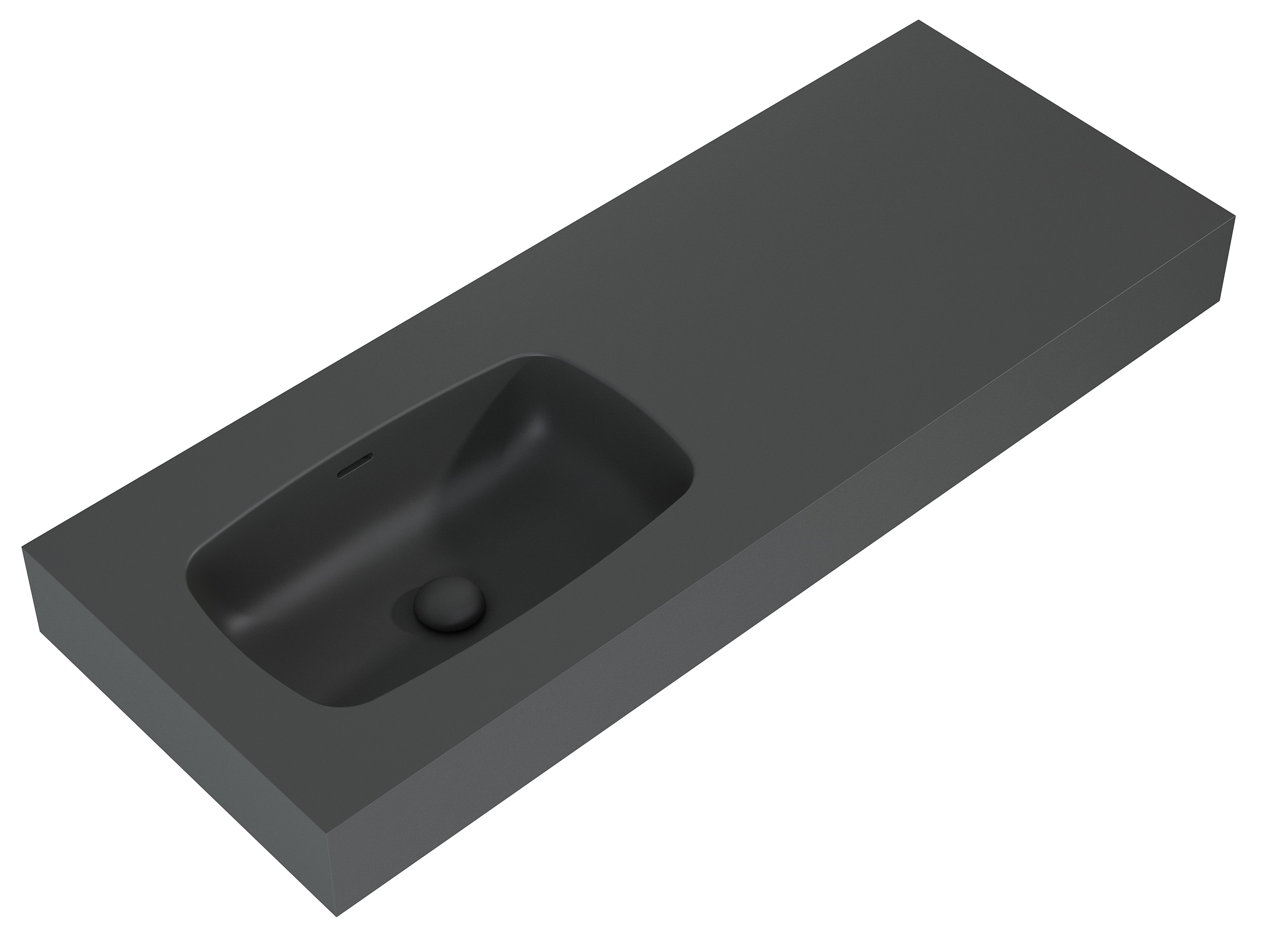 Elita Dimple umywalka 121x46 cm prostokątna ścienna lewa anthracite matt RE041201026010