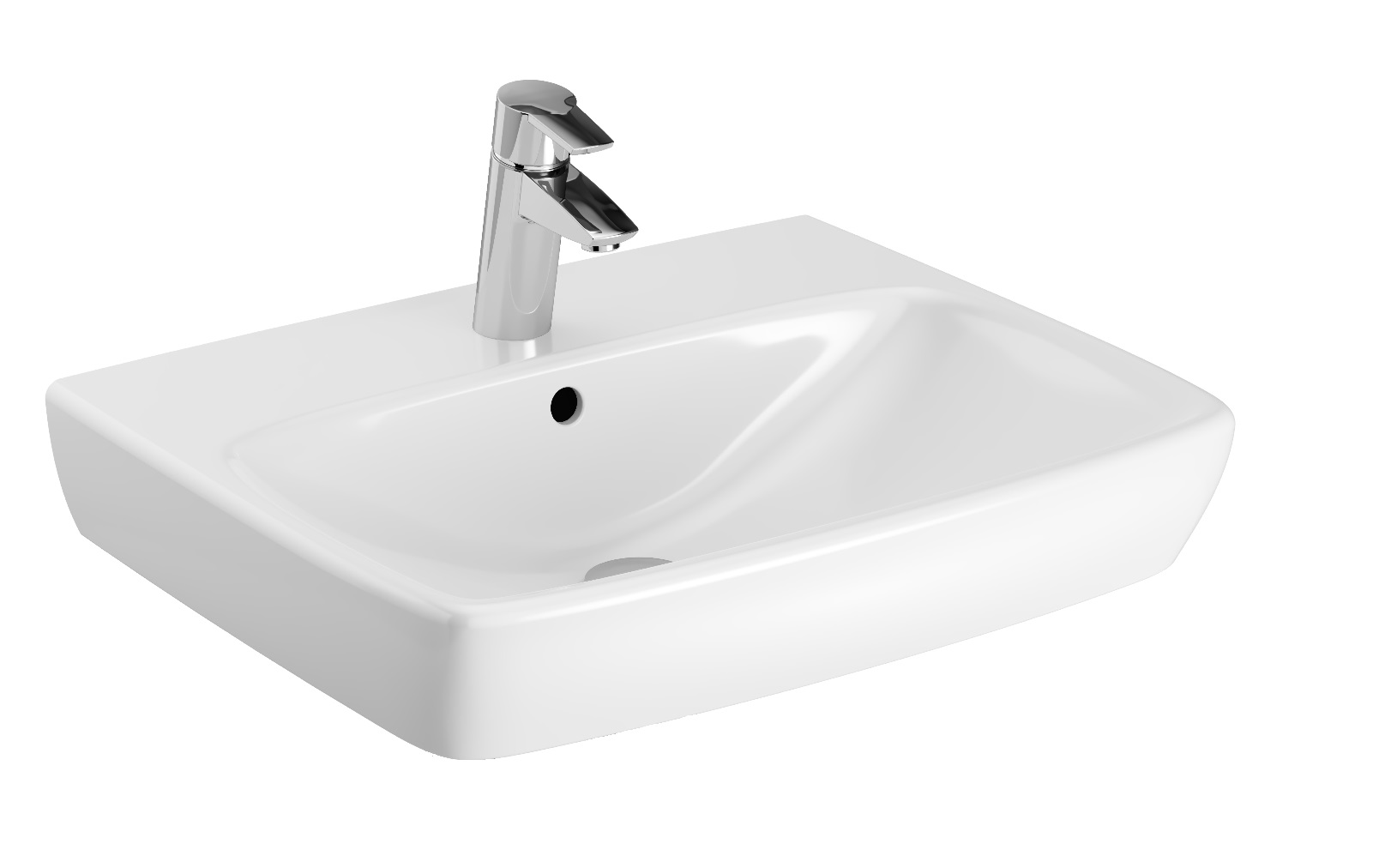 Geberit Selnova Square umywalka 55x44 cm prostokątna ścienna-nablatowa biała 500.290.01.7