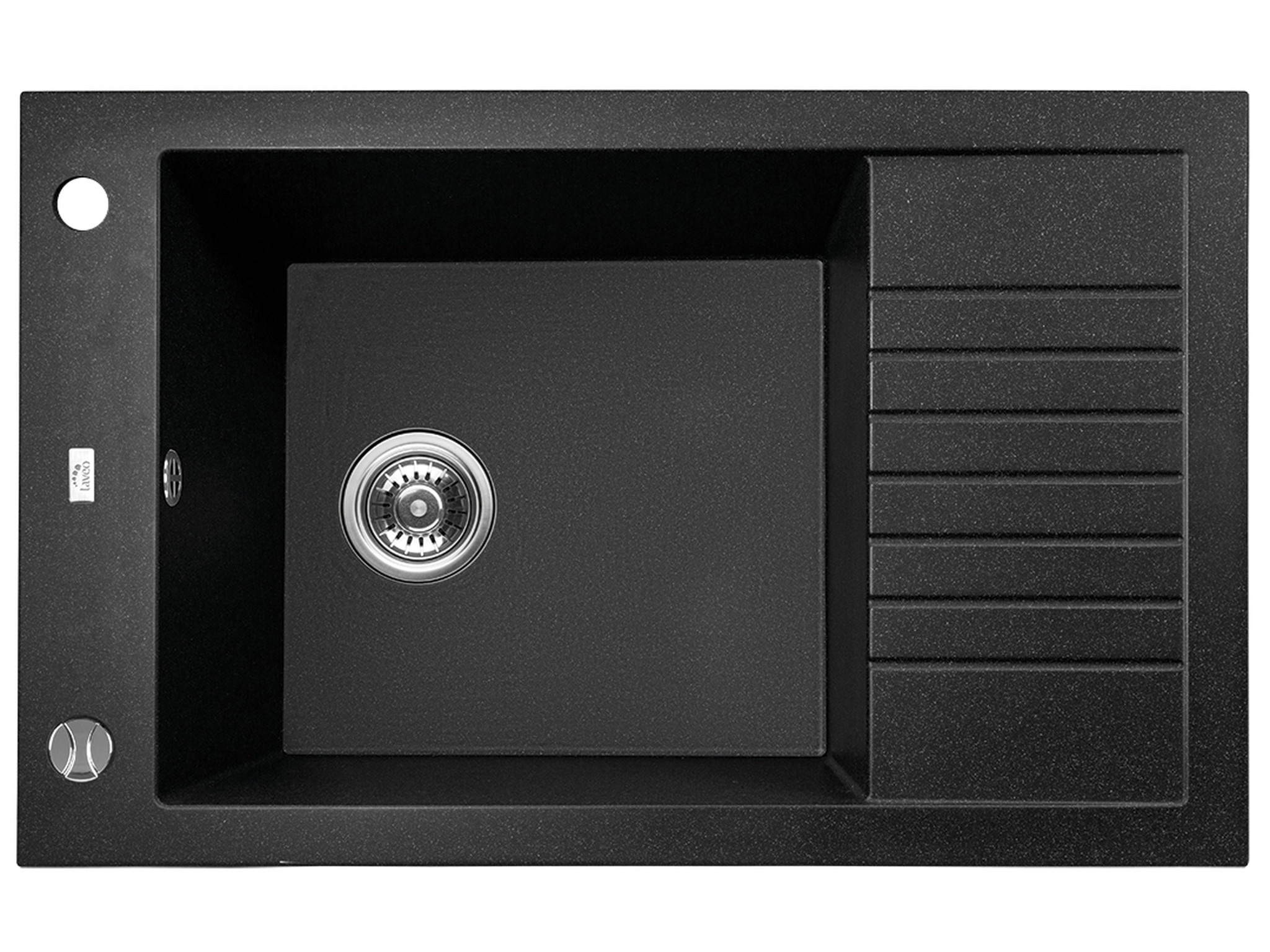 Laveo Pionier zlewozmywak granitowy 78x50 cm czarny SBR713T