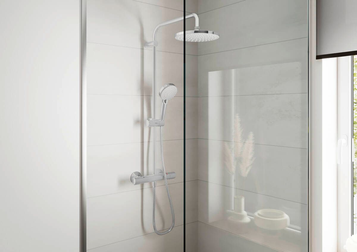 Hansgrohe Vernis Blend zestaw prysznicowy termostatyczny ścienny z deszczownicą chrom 26276000