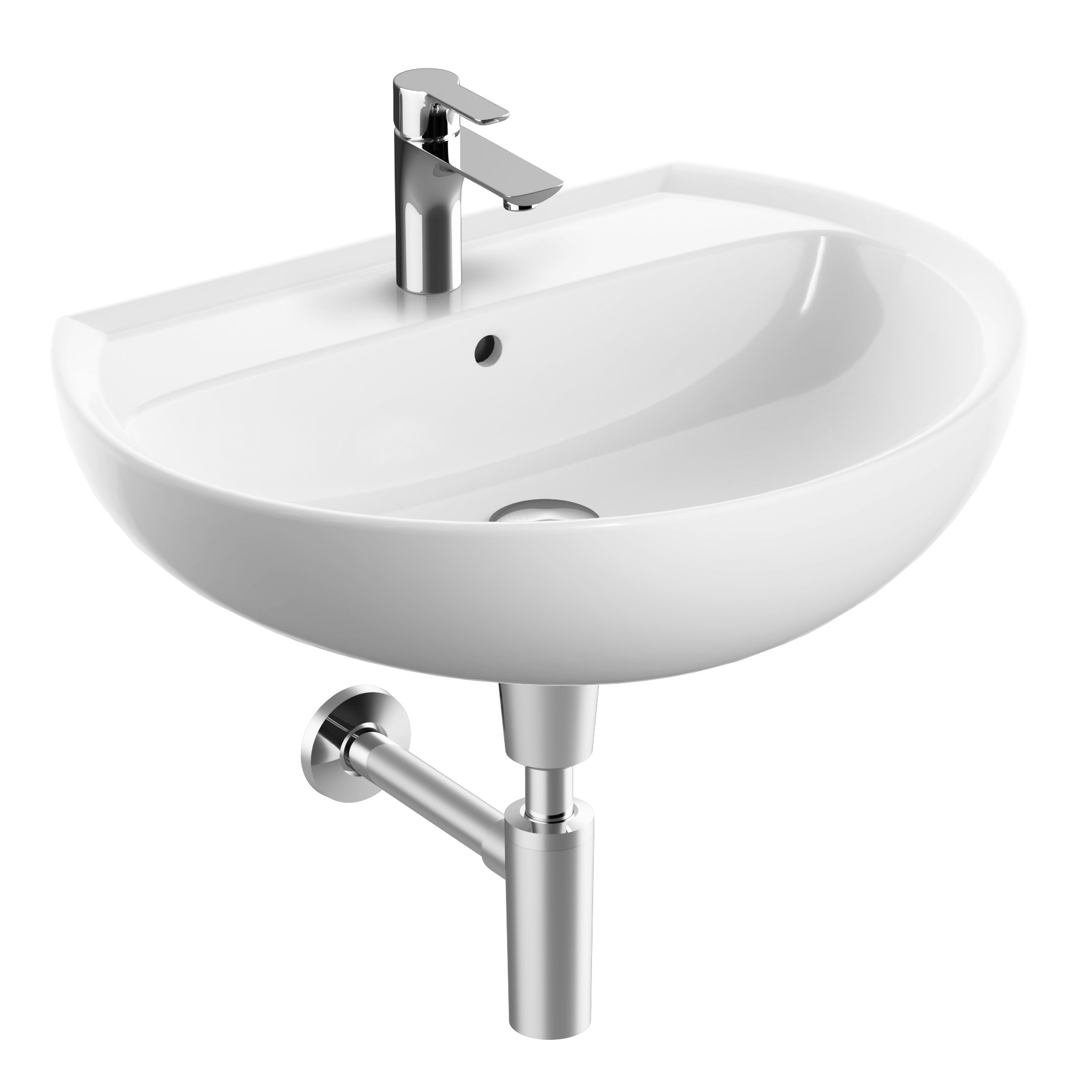 Koło Rekord umywalka 65x49 cm półokrągła biała K91165000 - Wysyłka w 24h