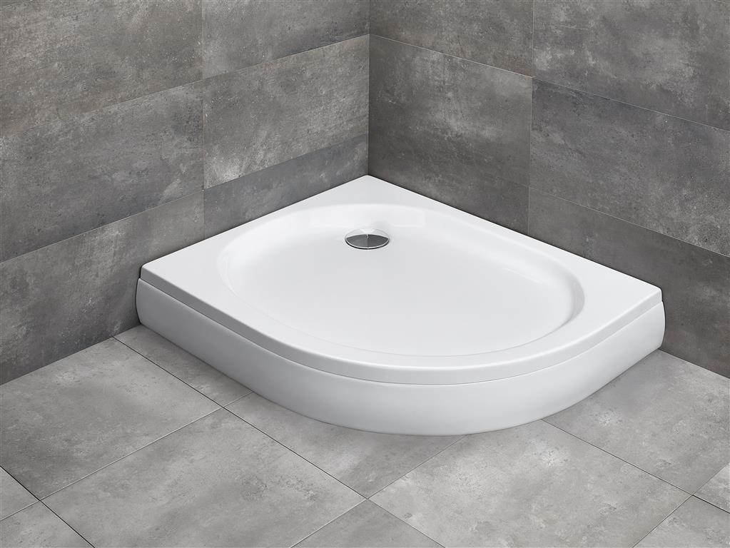 Radaway Patmos E brodzik 100x80 cm półokrągły lewy biały 4P81155-03L