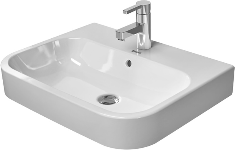 Duravit Happy D.2 umywalka 60x46 cm nablatowa półokrągła WonderGliss biała 23156000001