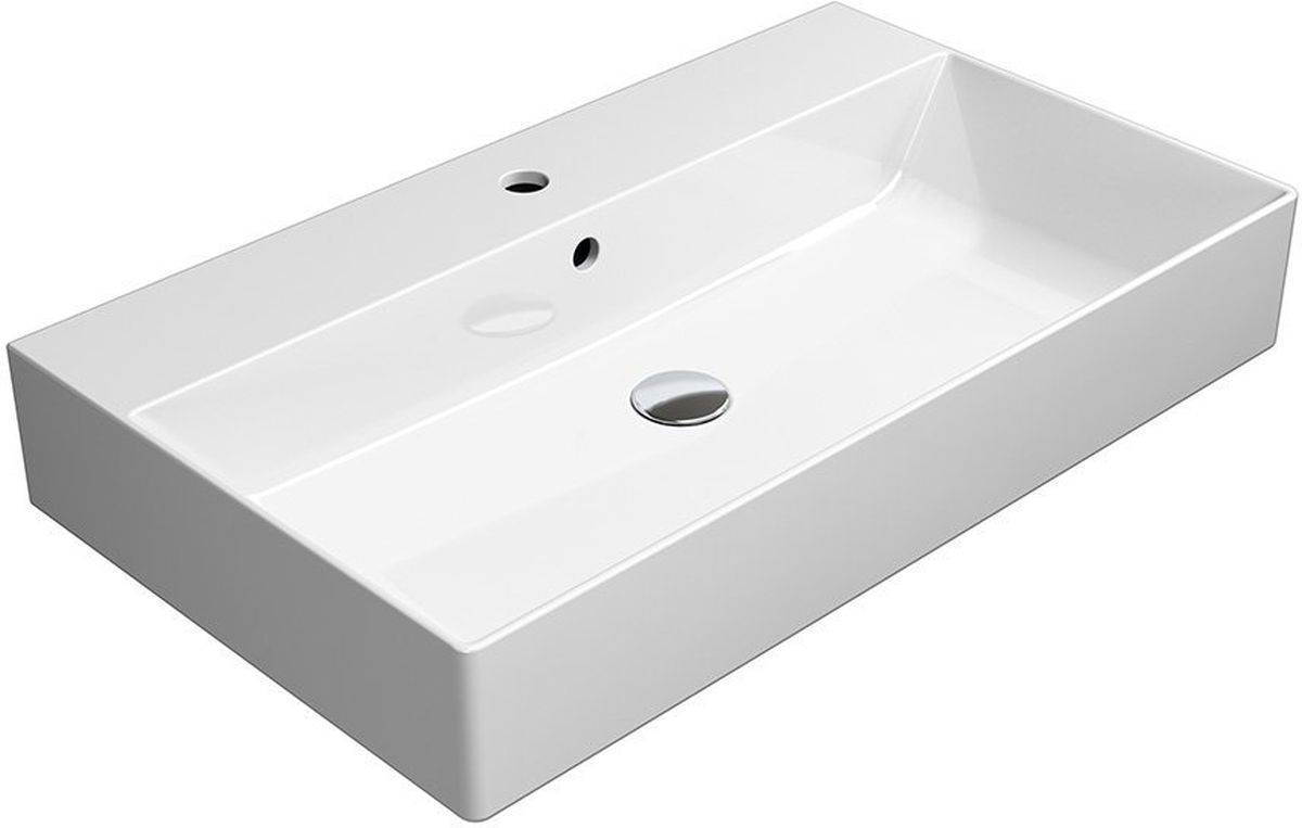 GSI Kube X umywalka 80x47 cm prostokątna ścienna-nablatowa biała 9422111
