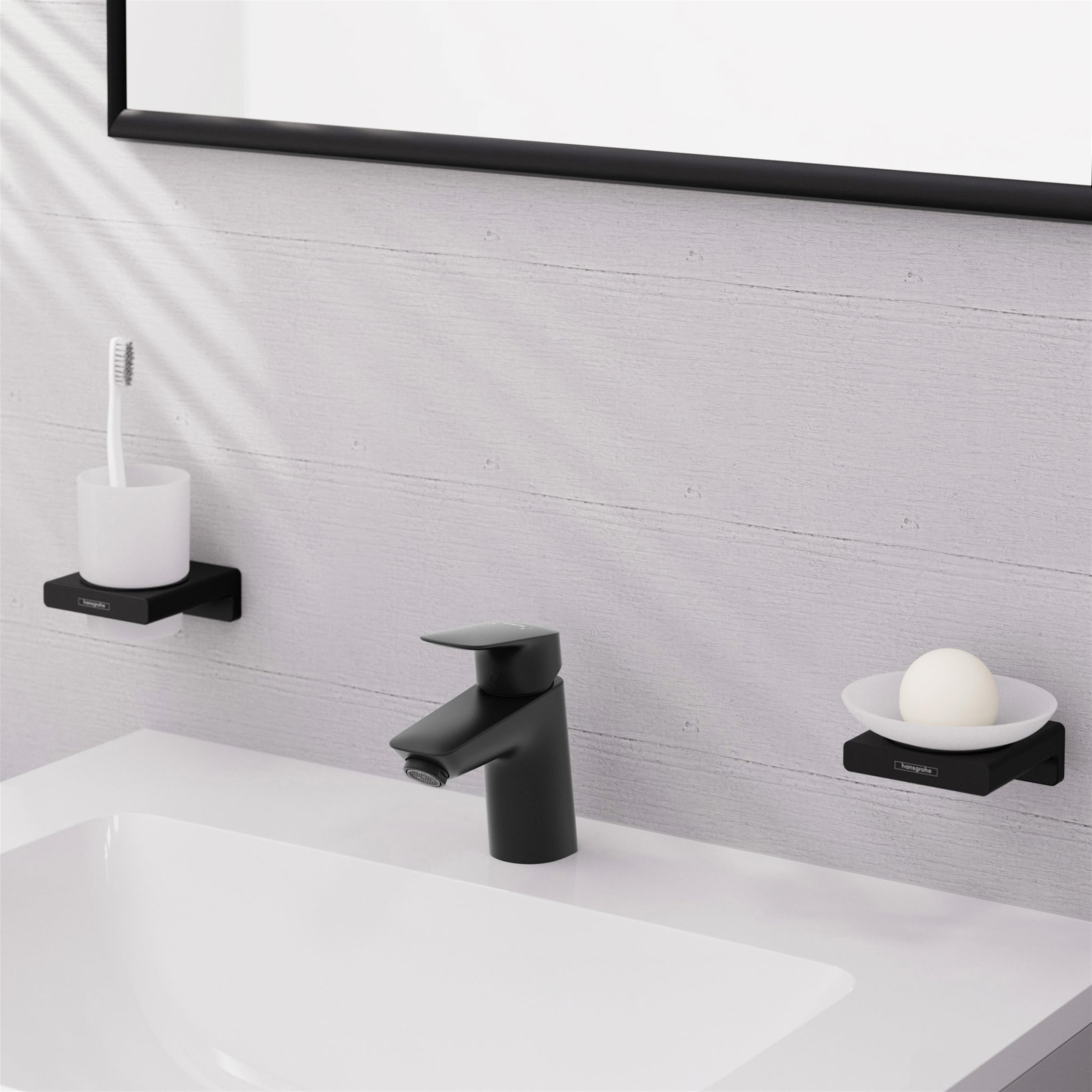 Hansgrohe Logis bateria umywalkowa stojąca czarny mat 71077670