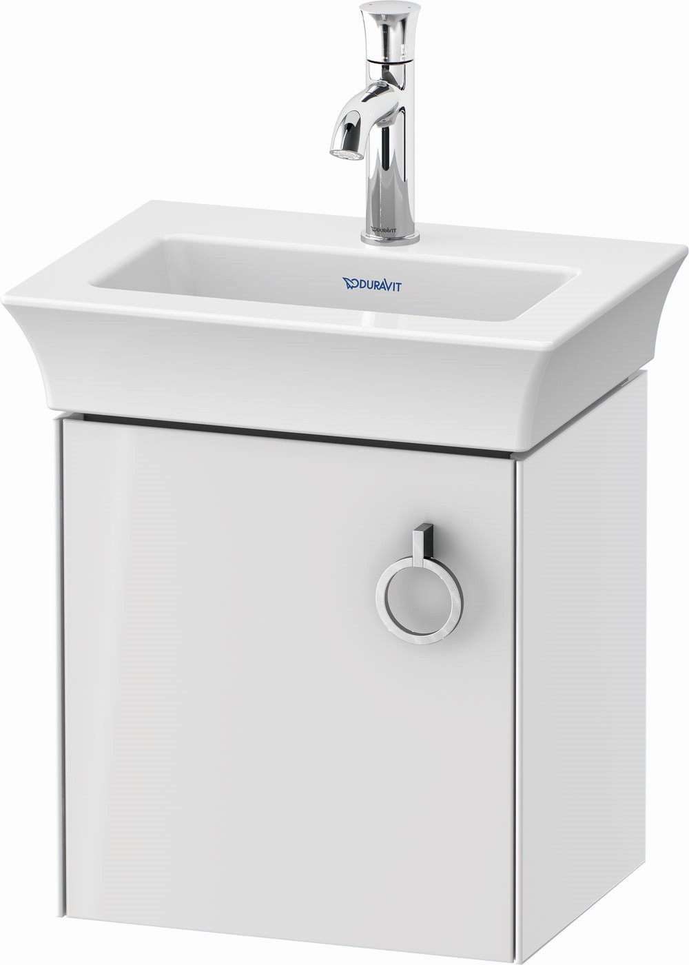 Duravit White Tulip szafka 38,4 cm podumywalkowa wisząca lewa biały wysoki połysk WT4250L8585