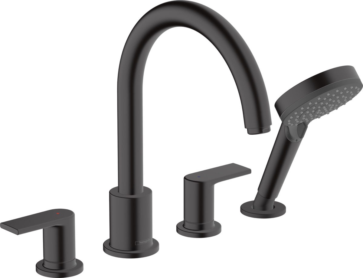 Hansgrohe Vernis Shape bateria nawannowa 4-otworowa czarny mat 71459670