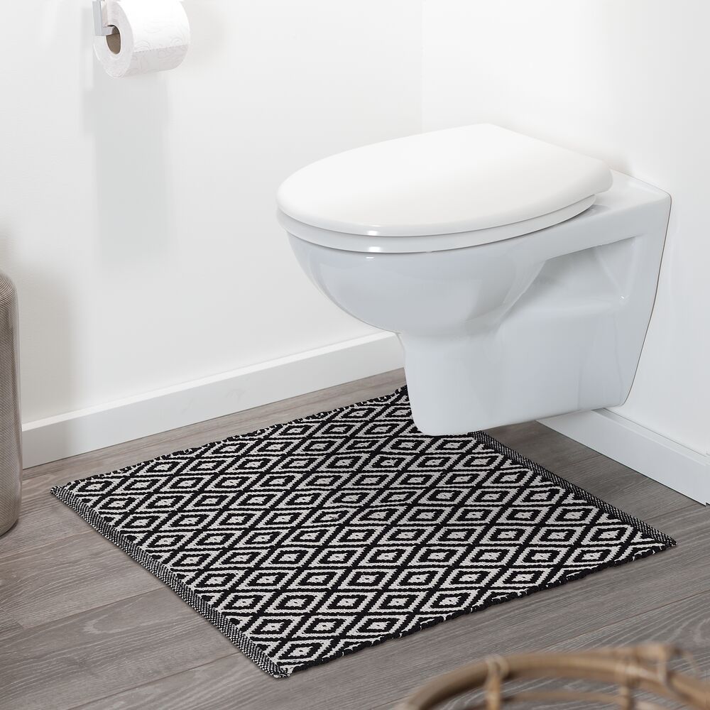 Sealskin Trellis dywanik łazienkowy 60x60 cm bawełna czarny 800107