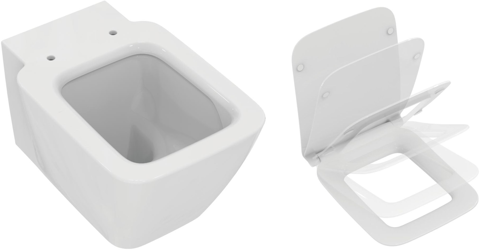 Zestaw Ideal Standard Strada II miska WC wisząca z deską wolnoopadającą biały (T299701, T360101)