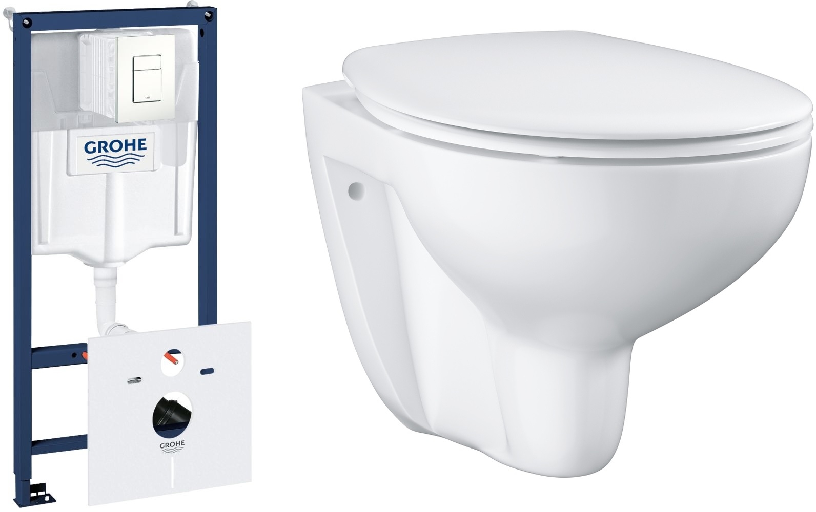 Grohe Bau Ceramic zestaw podtynkowy stelaż 5w1 z miską i deską wolnoopadającą (39448000, 39351000) - Wysyłka w 24h