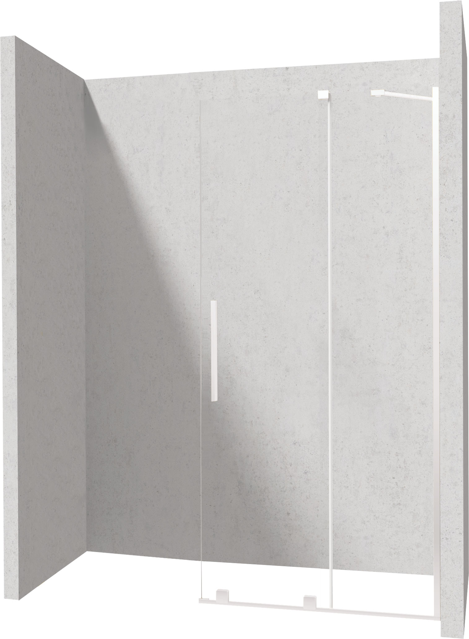 Deante Prizma ścianka prysznicowa walk-in 120 cm biały mat/szkło przezroczyste KTJ_A32R