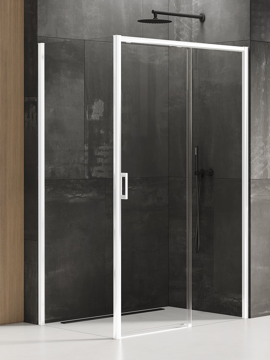 New Trendy Prime White kabina prysznicowa 100x100 cm prawa biały mat/szkło przezroczyste D-0401A/D-0221B