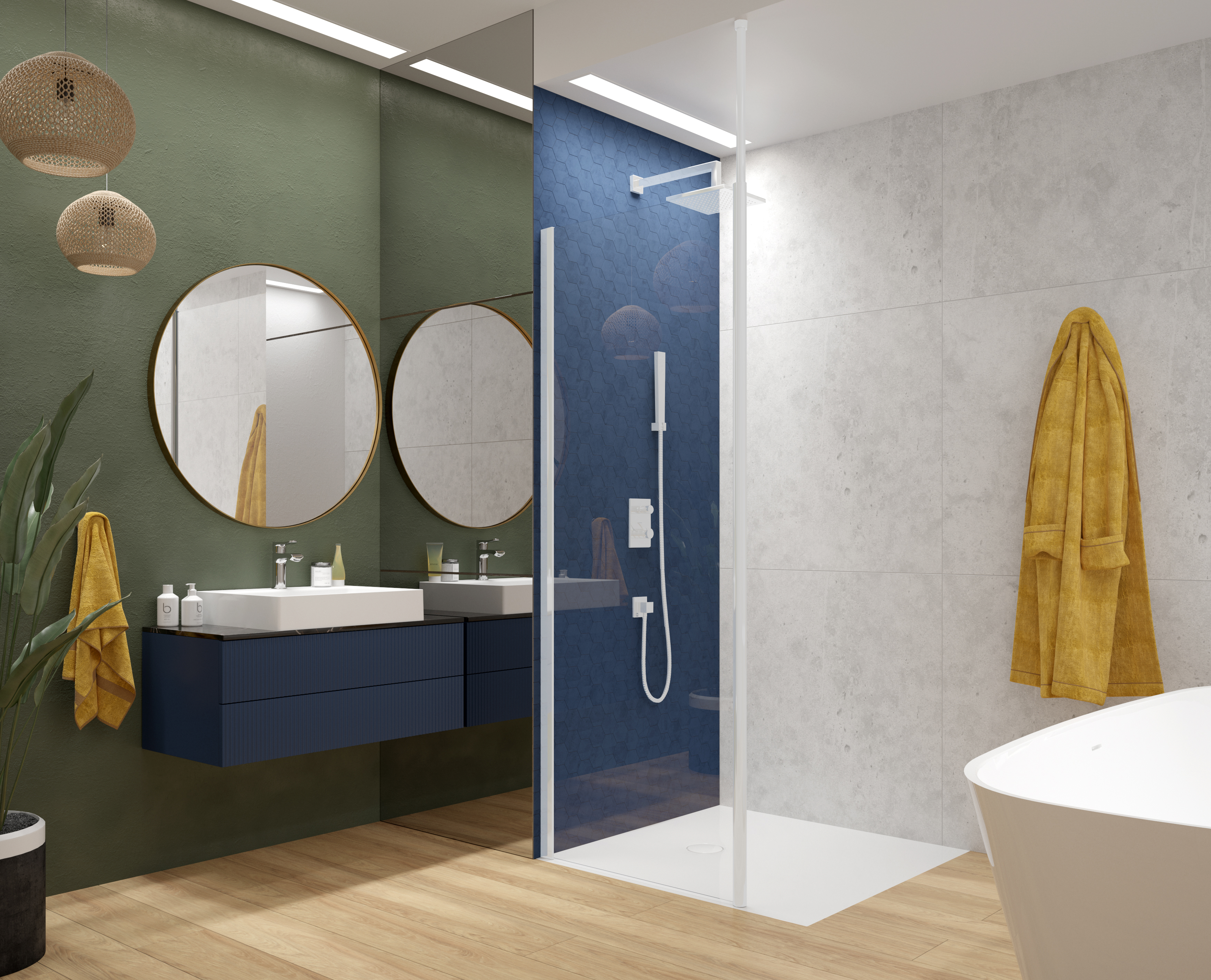 Sanplast Exa Line ścianka prysznicowa walk-in 120 cm biały mat/szkło przezroczyste 600-540-1560-24-401