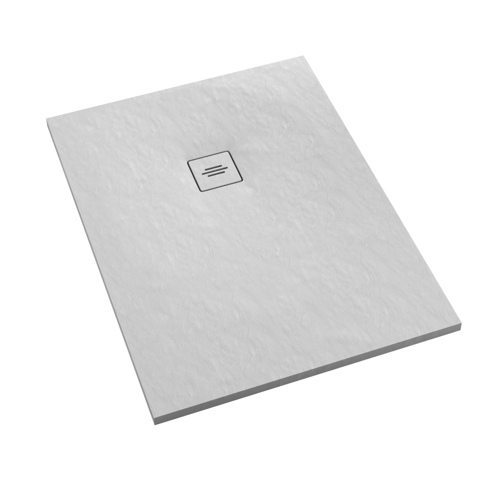 Schedline Protos White Stone brodzik 100x80 cm prostokątny biały kamień 3SP.P1P-80100/B/ST-M1/B/ST