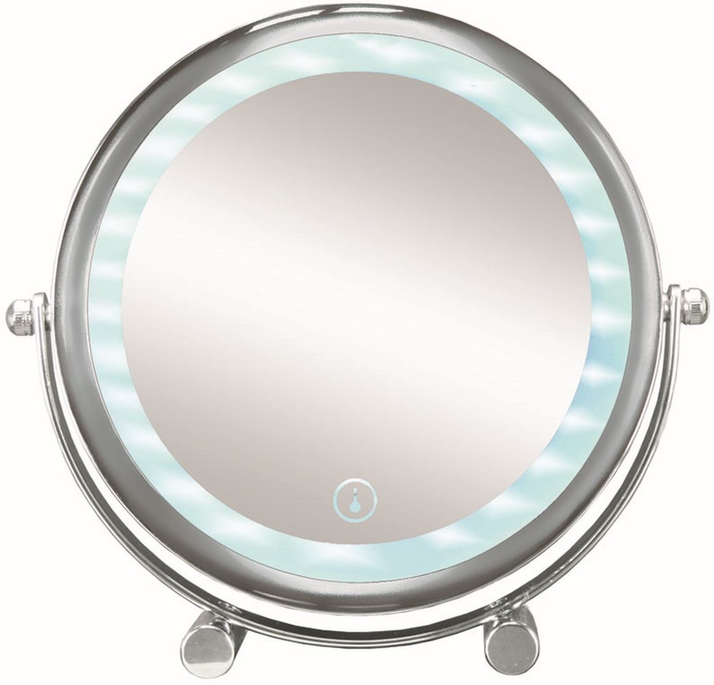 Kleine Wolke LED Mirror lusterko kosmetyczne 15x15 cm okrągłe z oświetleniem chrom 5886124886