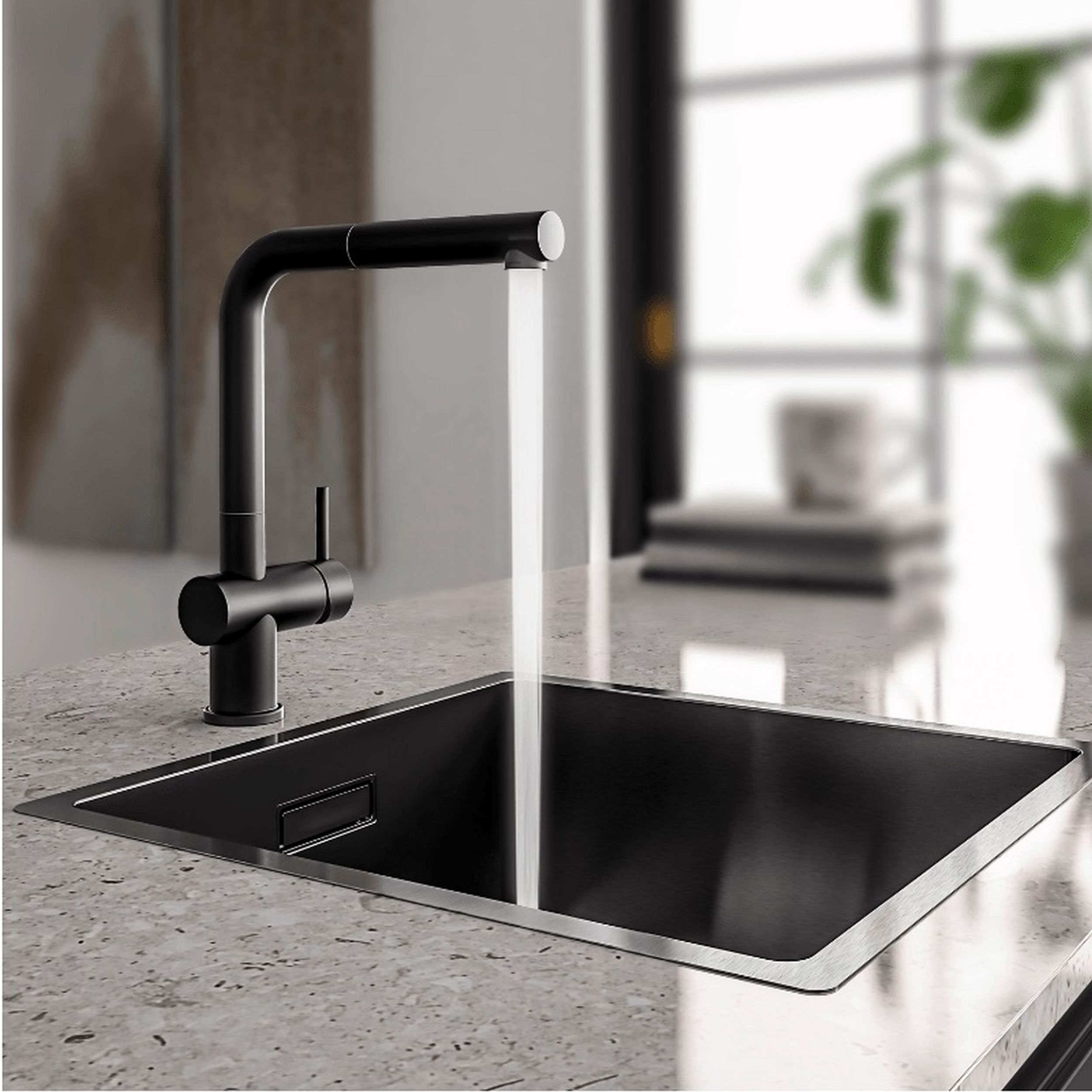 Globalo Exclusive Riwolo 40.1 zlewozmywak stalowy 44x44 cm antracyt RIWOLO_40_1_ANTHRACITE