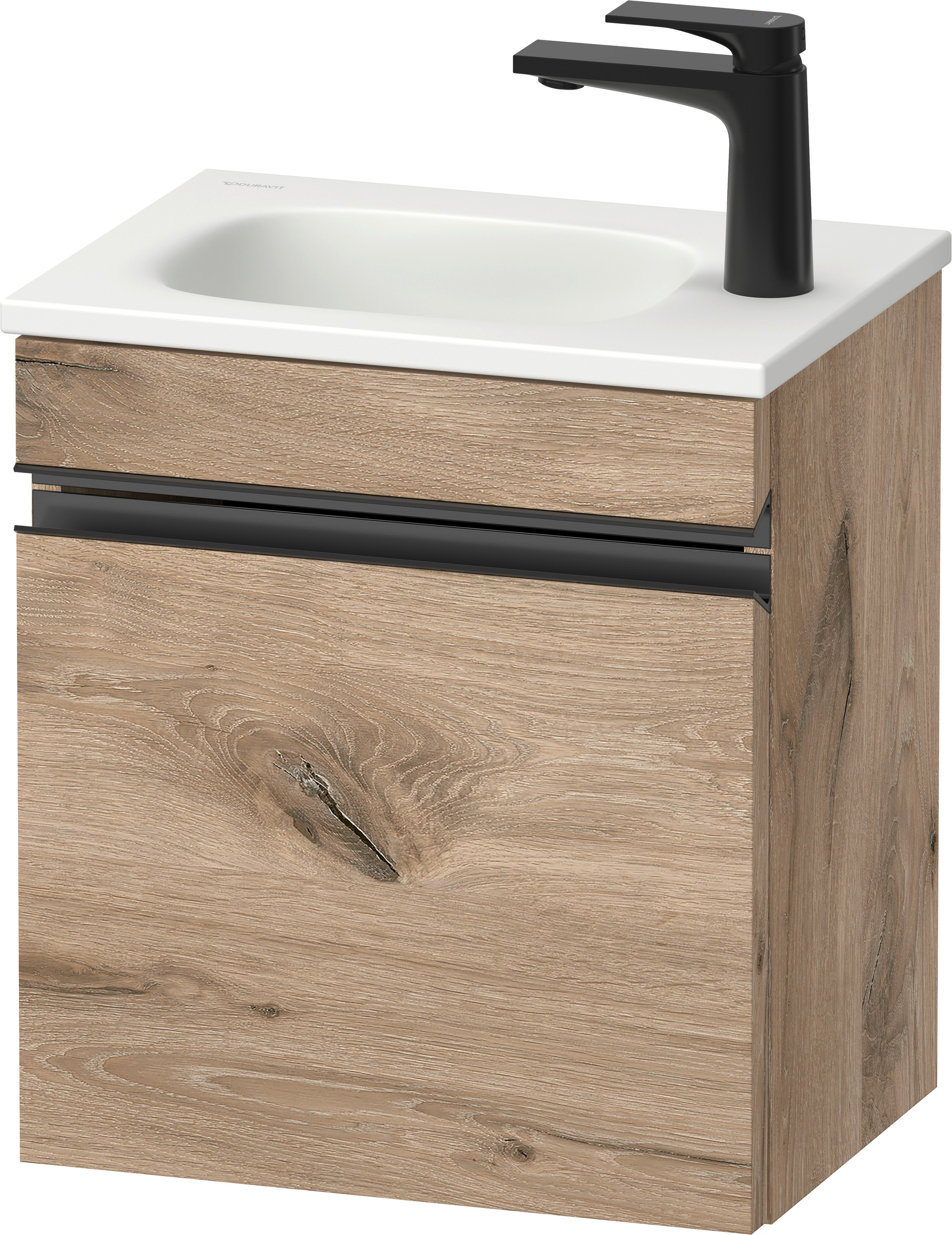 Duravit Sivida szafka 40x29,5x44 cm podumywalkowa wisząca czarna-dąb SV4649RBD550000