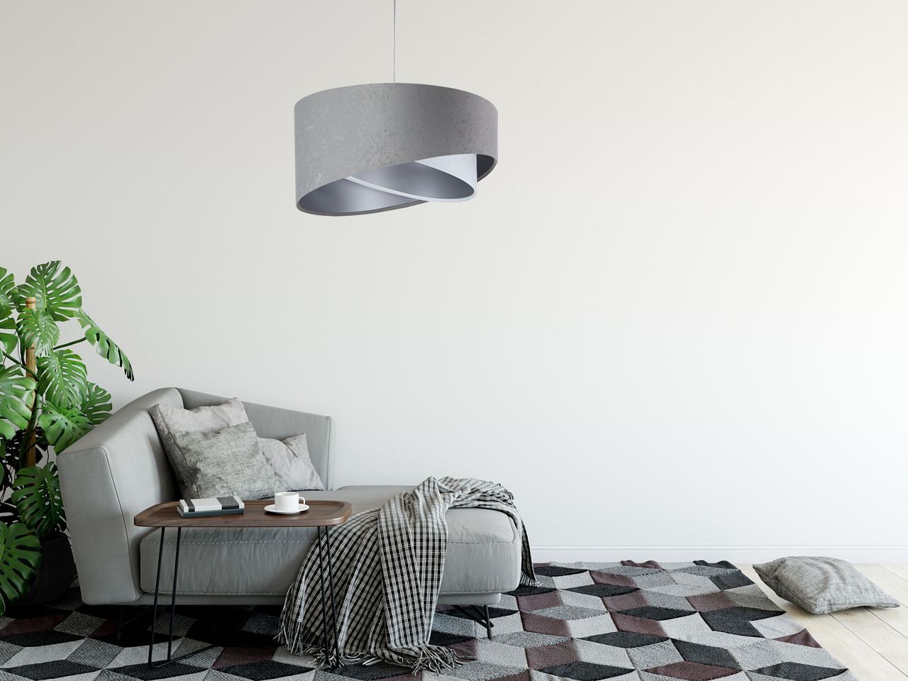 BPS Koncept Galaxy lampa wisząca 1x60 W biała-szary/popielaty-srebrna 060-021 - Wysyłka w 24h