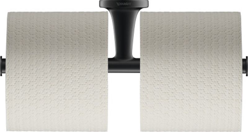 Duravit Starck T uchwyt na papier toaletowy podwójny czarny mat 0099384600