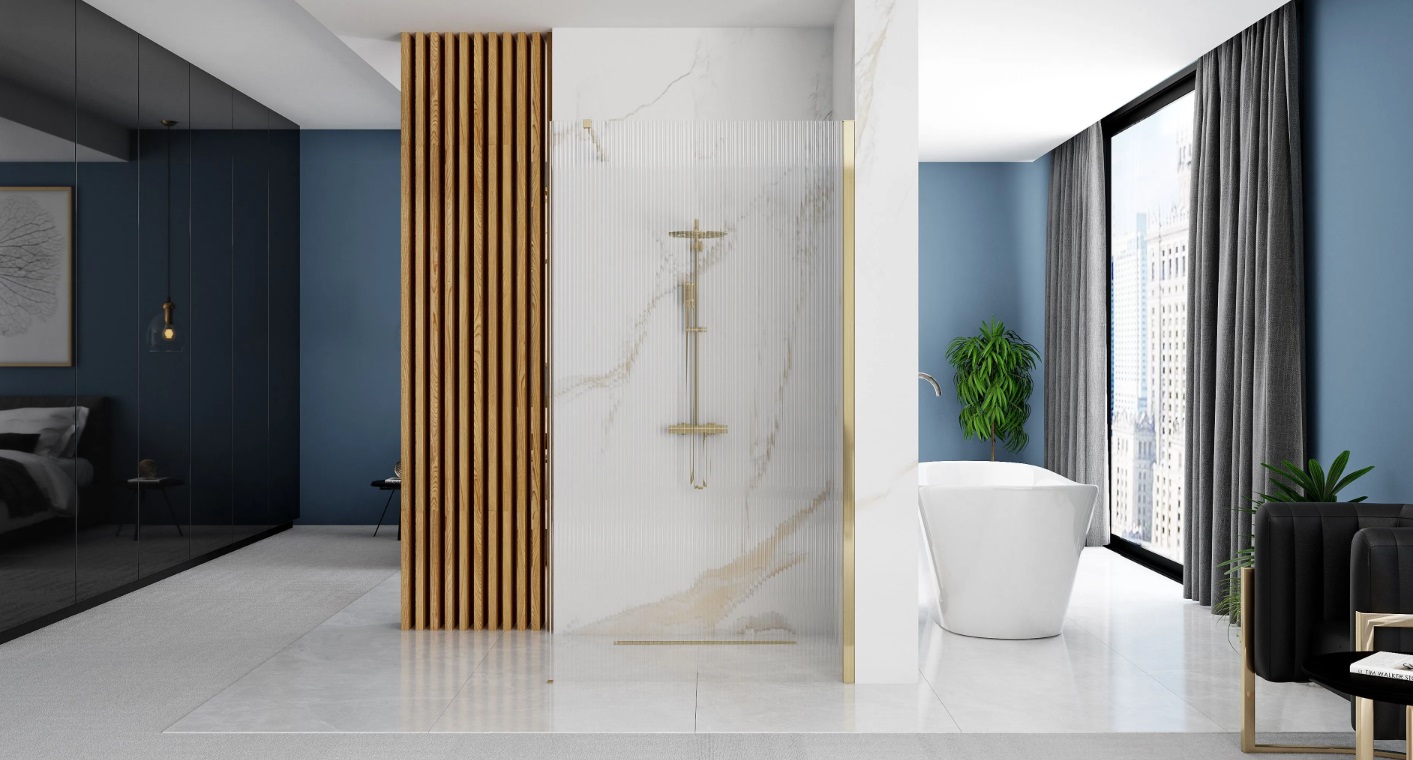 Rea Aero Intimo Gold Brush ścianka prysznicowa walk-in 120 cm złoty szczotkowany/ REA-K4127 - Wysyłka w 24h