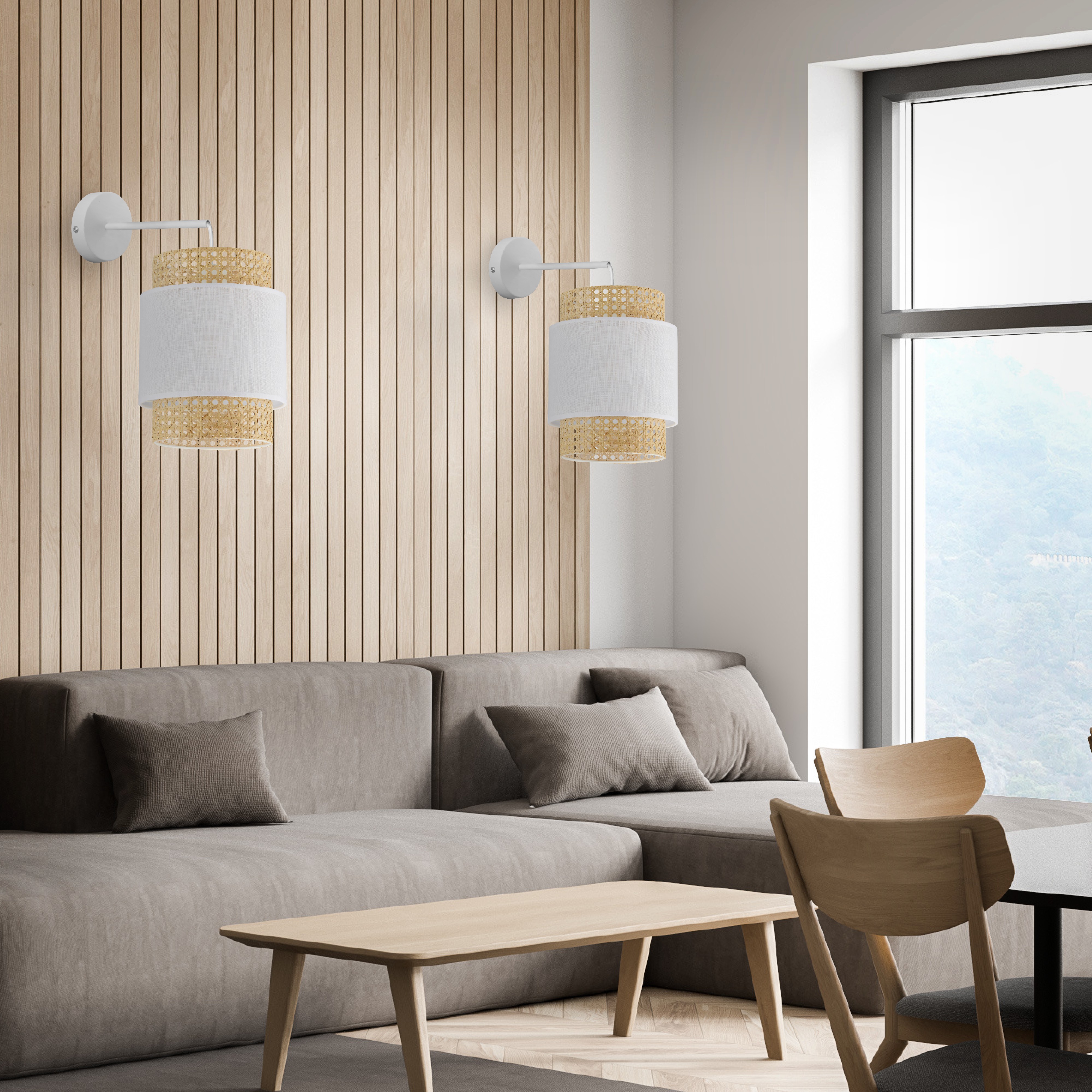 TK Lighting Boho White kinkiet 1x15 biały/beżowy 6538