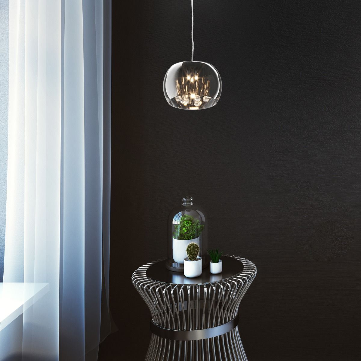 Zuma Line Crystal lampa wisząca 3x42W chrom/szkło dymione/kryształ P0076-03E-F4FZ