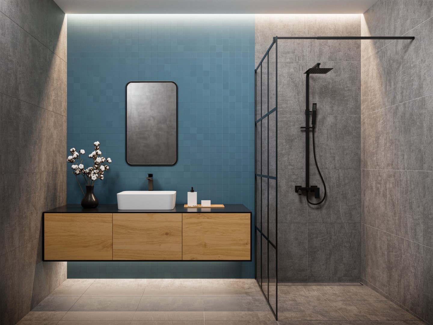 Invena ścianka prysznicowa walk-in 120 cm czarny półmat/szkło przezroczyste AK-32-127